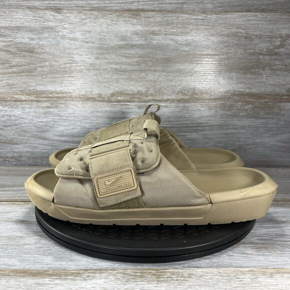 Nike Men’s Asuna 3 Khaki Synthetic Side Flip Flop Sandals Size 11 - Picture 1 of 10